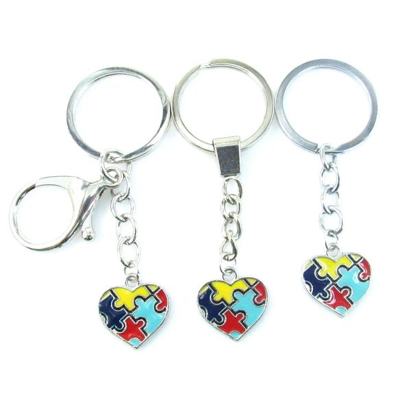 10pcs/lot autism heart charms keychain colorful autism awareness jigsaw puzzle pieces key chain & key ring jewelry, Silver
10pcs/lot autism heart charms keychain colorful autism awareness jigsaw puzzle pieces key chain & key ring jewelry, Silver