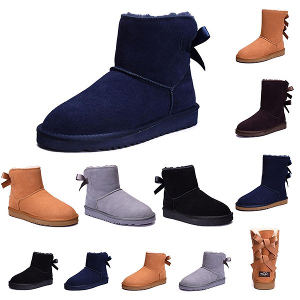 Newest 2019 Winter Wgg boots Triple black Grey purple pinks sneakers Leather Women Australia Classic kneel half Long snow boots