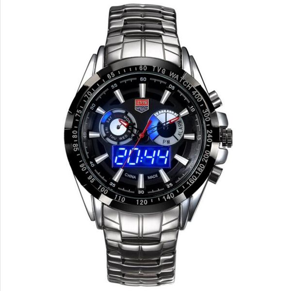 2020 tvg fashion sports men led digital analog watches 30m waterproof dive watch relogio masculino herrenuhr, Slivery;brown
2020 tvg fashion sports men led digital analog watches 30m waterproof dive watch relogio masculino herrenuhr, Slivery;brown