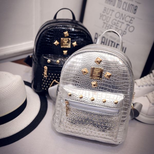 2018 fashion mini double back cool backpack women's crocodile pattern rivet backpack purse men
2018 fashion mini double back cool backpack women's crocodile pattern rivet backpack purse men