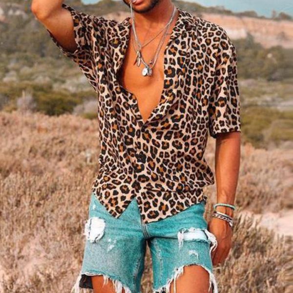 s-3xl men's shirts short sleeve leopard shirt casual loose summer v-neck shirts, White;black
s-3xl men's shirts short sleeve leopard shirt casual loose summer v-neck shirts, White;black