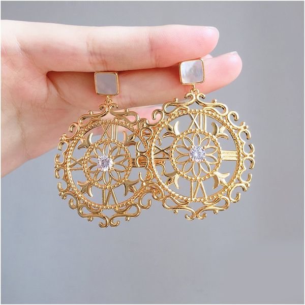 bohemian new fashion large round zircon earrings for women gole dangle earrings luxury designer jewelry for women ing, White
bohemian new fashion large round zircon earrings for women gole dangle earrings luxury designer jewelry for women ing, White