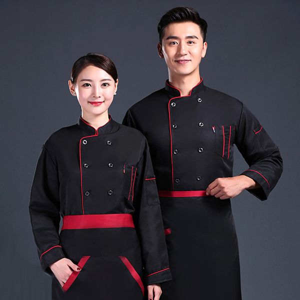 chef clothing long sleeve autumn and winter catering school after kitchen work clothes, White;black
chef clothing long sleeve autumn and winter catering school after kitchen work clothes, White;black