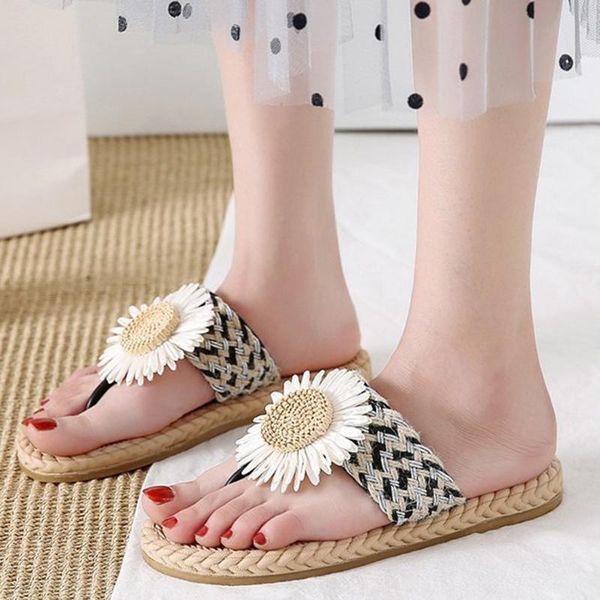 comfortable straw flat beach flip flops woman shoes bohemian style flower flat beach slipper for woman zapatos de mujer slipper, Black
comfortable straw flat beach flip flops woman shoes bohemian style flower flat beach slipper for woman zapatos de mujer slipper, Black