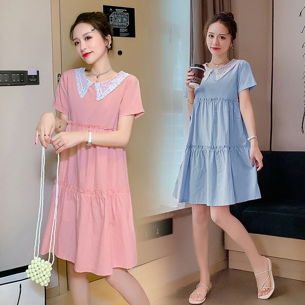 8972# maternity clothes summer turn down collar short sleeve easy matching loose stylish dress for pregnant women pregnancy, White
8972# maternity clothes summer turn down collar short sleeve easy matching loose stylish dress for pregnant women pregnancy, White