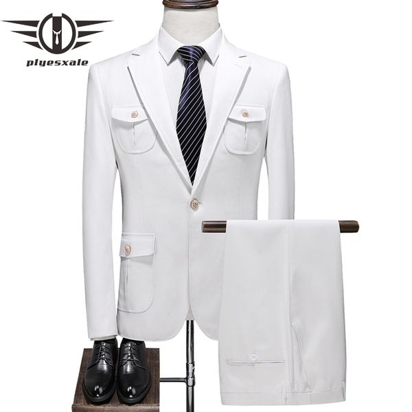 slim fit white wedding suit for men 2019 elegant multi-pocket mens captain suits 5xl stage prom party wear jacket+pants q709, White;black
slim fit white wedding suit for men 2019 elegant multi-pocket mens captain suits 5xl stage prom party wear jacket+pants q709, White;black