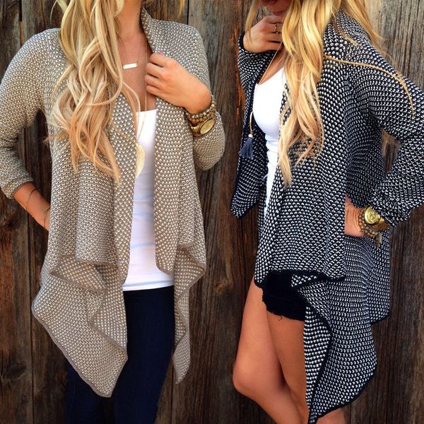 knitted women's cardigan long sleeve knit sweater casual brief outwear loose coat new spring summer, White;black
knitted women's cardigan long sleeve knit sweater casual brief outwear loose coat new spring summer, White;black