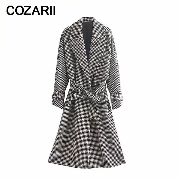 vintage women plaid long coats 2019 fashion women houndstooth jackets with belt female winter casual coat feminine girls chic, Black
vintage women plaid long coats 2019 fashion women houndstooth jackets with belt female winter casual coat feminine girls chic, Black