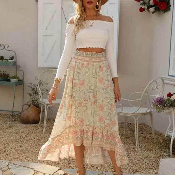 skirts summer women high waist long back floral skirt 2021 brand beach holiday ruffle trim, Black
skirts summer women high waist long back floral skirt 2021 brand beach holiday ruffle trim, Black