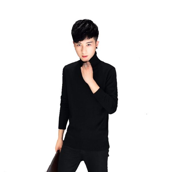 c1076 2018 new autumn winter men turtleneck young korean version fashion slim tight knit sweater wholesale, White;black
c1076 2018 new autumn winter men turtleneck young korean version fashion slim tight knit sweater wholesale, White;black