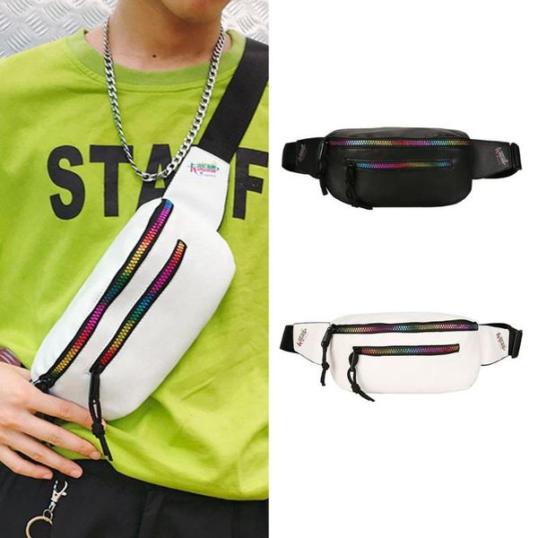 black/white pu leather colorful zipper chic street fanny pack waist bag women men crossbody shoulder chest bag handbags belt z60
black/white pu leather colorful zipper chic street fanny pack waist bag women men crossbody shoulder chest bag handbags belt z60