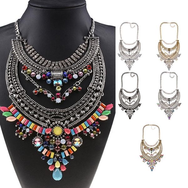 ethnic big bib choker rhinestone necklaces women boho jewellery vintage statement crystal large collar pendant necklace, Golden;silver
ethnic big bib choker rhinestone necklaces women boho jewellery vintage statement crystal large collar pendant necklace, Golden;silver
