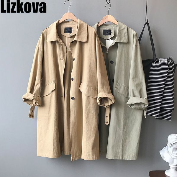 2019 autumn girls windbreaker lapel long sleeve work clothes japanese style loose coat, Tan;black
2019 autumn girls windbreaker lapel long sleeve work clothes japanese style loose coat, Tan;black