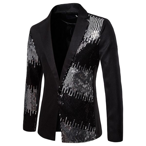 2019 mens shiny sequin blazer jacket casual coats jas party blazers autumn casual slim fit blazer long sleeves collar blazers, White;black
2019 mens shiny sequin blazer jacket casual coats jas party blazers autumn casual slim fit blazer long sleeves collar blazers, White;black