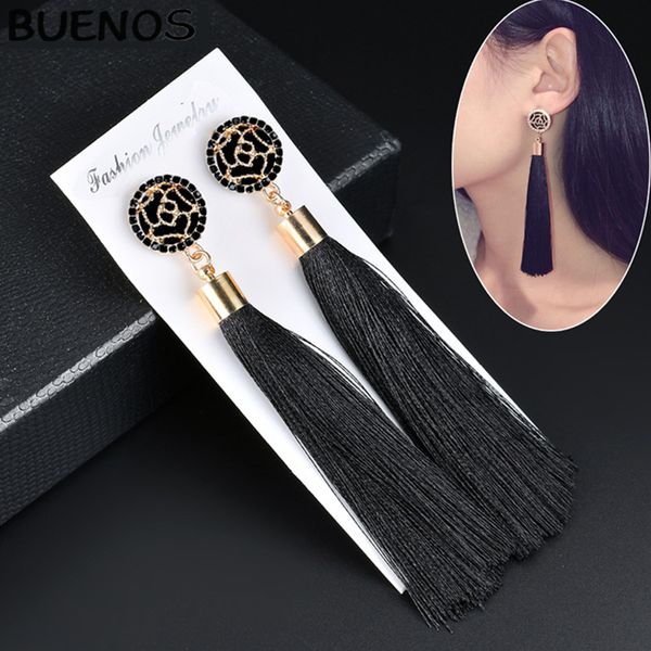 buenos 2019 black crystal flower fringe earings geometric long dangle tassel for women fashion jewelry oorbellen wholesale, Silver
buenos 2019 black crystal flower fringe earings geometric long dangle tassel for women fashion jewelry oorbellen wholesale, Silver