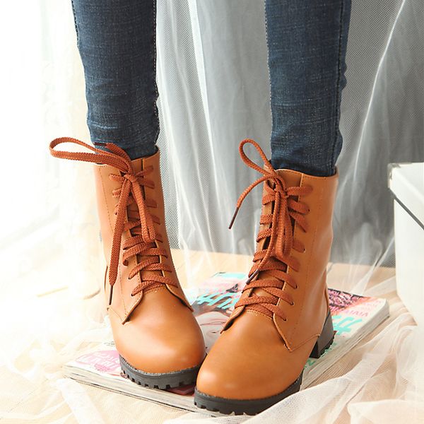 casual cross-strap women's boots fashion lace-up round toe leather low heel winter shoes women ladies' snow boots bota feminina, Black
casual cross-strap women's boots fashion lace-up round toe leather low heel winter shoes women ladies' snow boots bota feminina, Black
