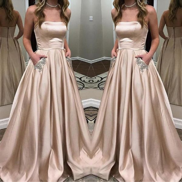 fancy a line strapless prom dresses elegant ofun satin beads floor length zipper formal evening dress with pocket, Black
fancy a line strapless prom dresses elegant ofun satin beads floor length zipper formal evening dress with pocket, Black