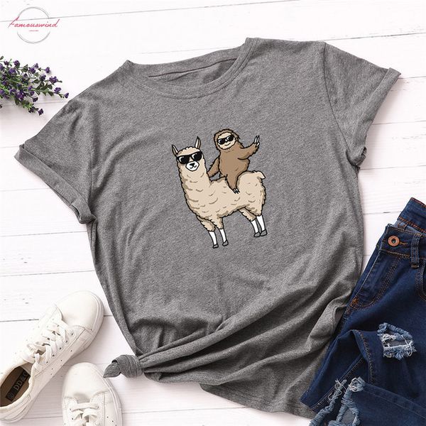 fashion cotton female t shirts short sleeve plus size women t shirt alpaca sloth printing harajuku kpop tee tshirt femme, White
fashion cotton female t shirts short sleeve plus size women t shirt alpaca sloth printing harajuku kpop tee tshirt femme, White