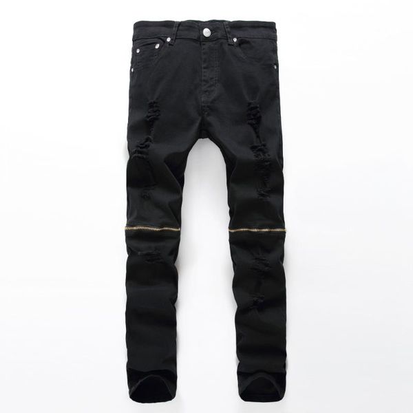 men ripped jeans red black white zipper hip hop jeans mens punk rock distressed biker elastic denim pants plus size, Blue
men ripped jeans red black white zipper hip hop jeans mens punk rock distressed biker elastic denim pants plus size, Blue