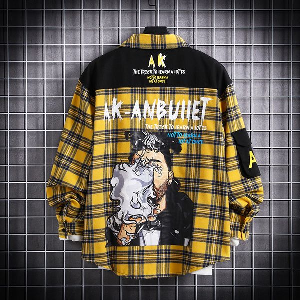 осень ins hip hop печати плед с длинным рукавом мужской стенд воротник контрастного цвета свободную рубашку coat 50cs bf моды с длинным рука, White;black
осень ins hip hop печати плед с длинным рукавом мужской стенд воротник контрастного цвета свободную рубашку coat 50cs bf моды с длинным рука, White;black