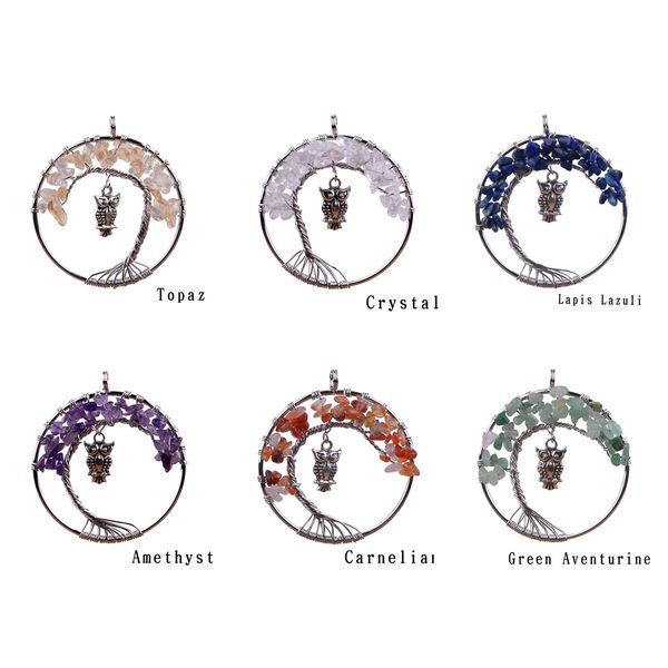 7 chakra tree of life wire wrapped pendant necklace healing crystal stone necklaces natural reiki quartz gemstone jewelry for women men, Silver
7 chakra tree of life wire wrapped pendant necklace healing crystal stone necklaces natural reiki quartz gemstone jewelry for women men, Silver