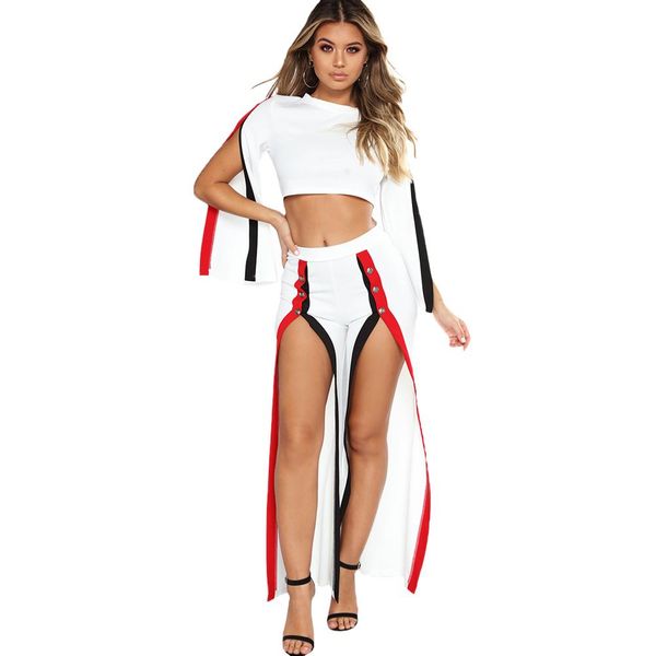 fashion 2 piece clothing set women crop and side split pants set ladies tracksuit autumn suit set black white female harajuku, Gray
fashion 2 piece clothing set women crop and side split pants set ladies tracksuit autumn suit set black white female harajuku, Gray