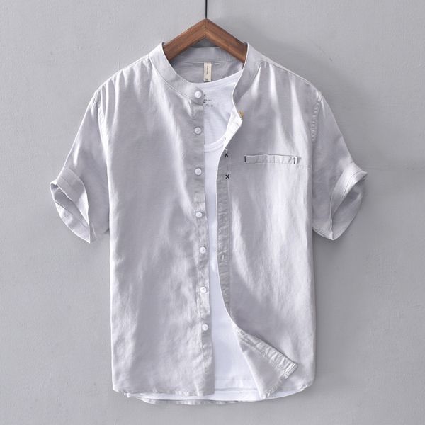 cotton linen shirt men solid short sleeve casual slim button down quality mandarin men's dress shirts camisa masculina ts-668, White;black
cotton linen shirt men solid short sleeve casual slim button down quality mandarin men's dress shirts camisa masculina ts-668, White;black