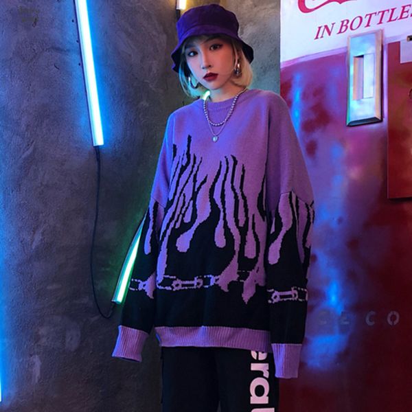 woman clothes autumn sweater winter harajuku outerwear flame knitting bat sleeve pullover men women tide drop shipping, White;black
woman clothes autumn sweater winter harajuku outerwear flame knitting bat sleeve pullover men women tide drop shipping, White;black