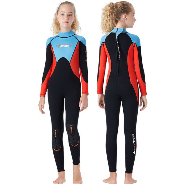 kids 2.5mm chloroprene swimsuit one piece wetsuits surfing suit sun-proof girls full cover thick warm diving suit young swimwear, White
kids 2.5mm chloroprene swimsuit one piece wetsuits surfing suit sun-proof girls full cover thick warm diving suit young swimwear, White
