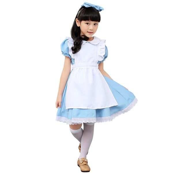 alice in wonderland kids girls fancy dress maid lolita cosplay costume outfits set, Black;red
alice in wonderland kids girls fancy dress maid lolita cosplay costume outfits set, Black;red