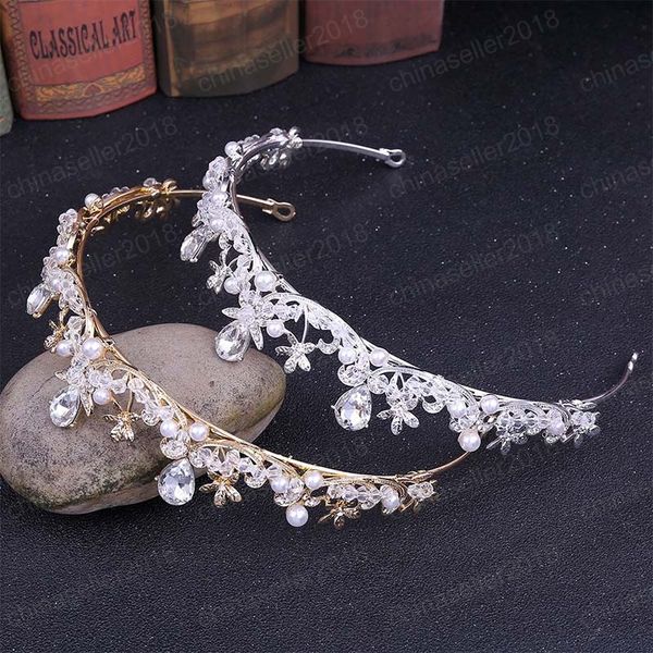silver/gold color pearl rhinestone diadem headpiece crystal tiaras crowns bridal hair jewelry women wedding hair accessories, White;golden
silver/gold color pearl rhinestone diadem headpiece crystal tiaras crowns bridal hair jewelry women wedding hair accessories, White;golden