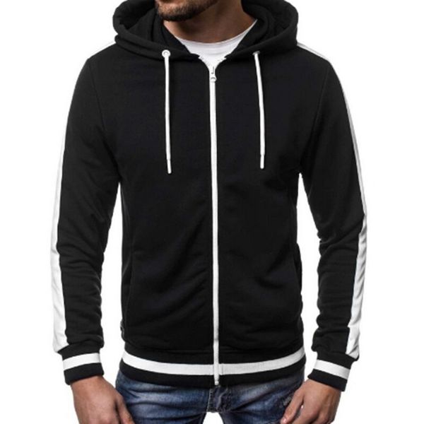 laamei men stripe casual workout sweatshirt zip up hoodie soild male pocket zipper tracksuit men fitness cardigan hoodies, Black
laamei men stripe casual workout sweatshirt zip up hoodie soild male pocket zipper tracksuit men fitness cardigan hoodies, Black