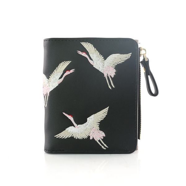 2019 new fashion ladies wallet mini embroidered short student trend personality wallet, Red;black
2019 new fashion ladies wallet mini embroidered short student trend personality wallet, Red;black