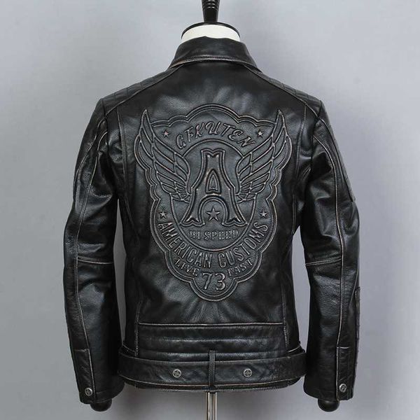 fashion genuine men lapel zippered waistband biker motorcycle jacket vintage cowskin real leather coat, Black
fashion genuine men lapel zippered waistband biker motorcycle jacket vintage cowskin real leather coat, Black