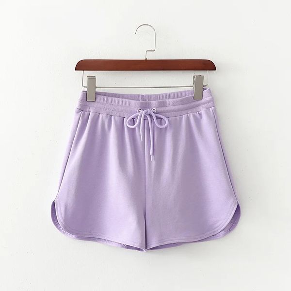 women high waist summer solid shorts female 2020 fashion drawstring elastic waist puple short pants femme, White;black
women high waist summer solid shorts female 2020 fashion drawstring elastic waist puple short pants femme, White;black