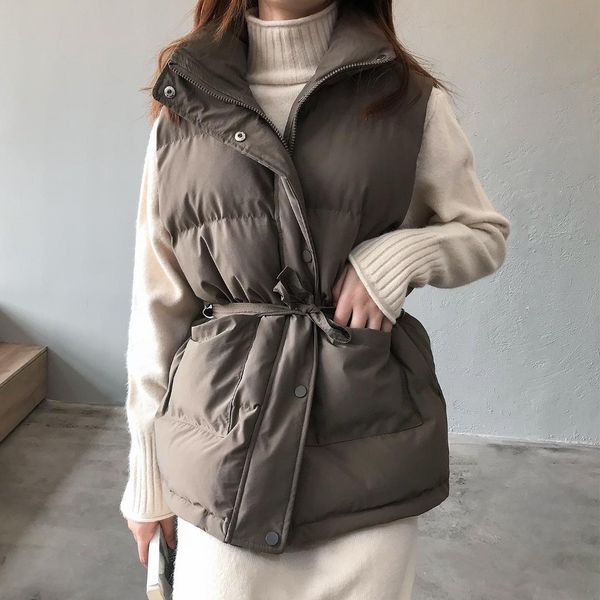 new women's vests stand collar sleeveless loose collect waist short wild thick solid color casual loose sashes vests coats women, Black;white
new women's vests stand collar sleeveless loose collect waist short wild thick solid color casual loose sashes vests coats women, Black;white