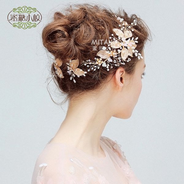 wedding party beaded pearl gift woman lady diamond flower leaf hair jewelry for bride acting initiation graduation yy-141, Slivery;golden 
wedding party beaded pearl gift woman lady diamond flower leaf hair jewelry for bride acting initiation graduation yy-141, Slivery;golden