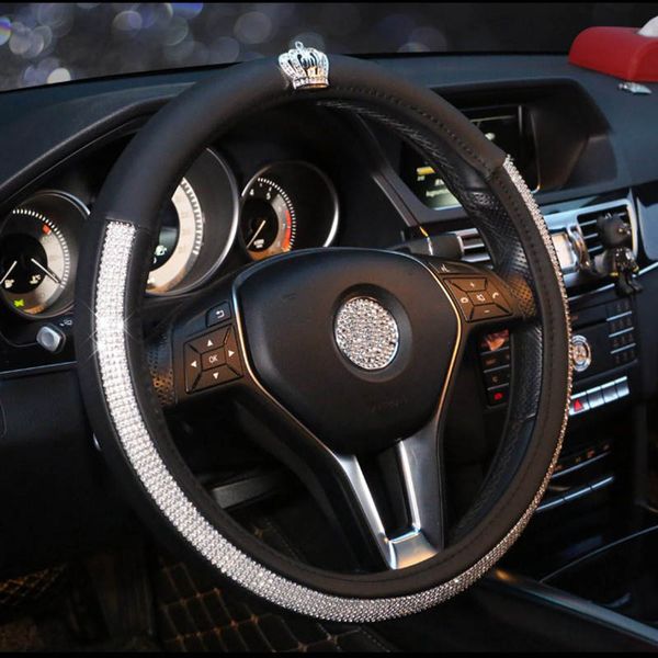 crown series car steering wheel cover leather crystal rhinestone covered steering-wheel covers women girls interior accessories
crown series car steering wheel cover leather crystal rhinestone covered steering-wheel covers women girls interior accessories