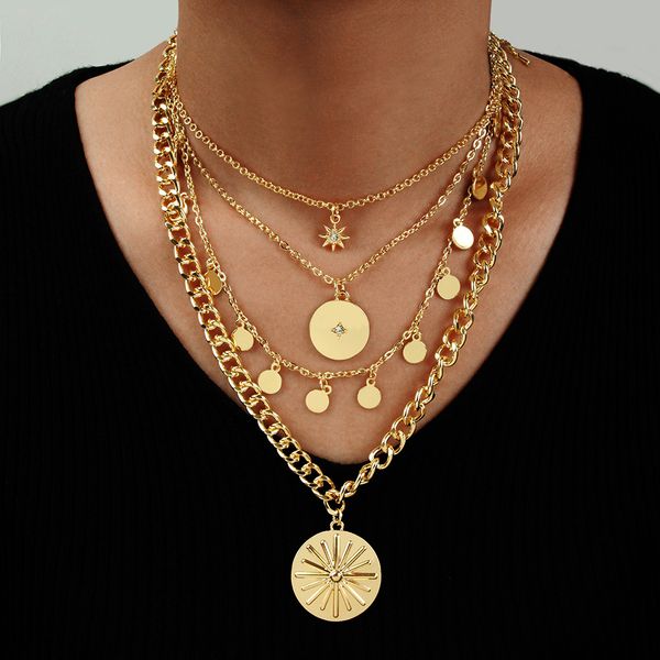 new selling multi-layer necklace jewelry personality trend sun flower pendant necklace fashion popular tassel multi-layer necklace, Silver
new selling multi-layer necklace jewelry personality trend sun flower pendant necklace fashion popular tassel multi-layer necklace, Silver