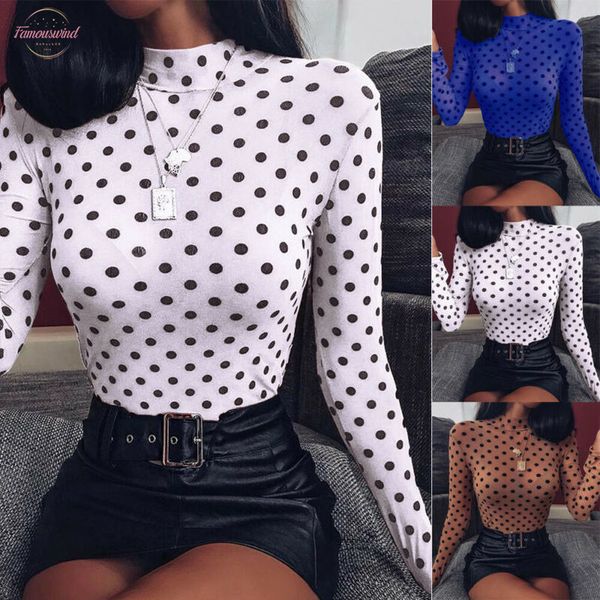 women autumn long sleeve t shirts dot turtleneck slim bodycon casual winter inner outer wear, White
women autumn long sleeve t shirts dot turtleneck slim bodycon casual winter inner outer wear, White