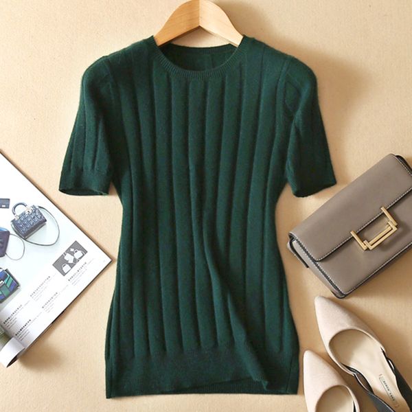 spring and summer new short-sleeved women's cashmere sweater fashion solid color shirt o-neck wool knit pullover sweater, White;black
spring and summer new short-sleeved women's cashmere sweater fashion solid color shirt o-neck wool knit pullover sweater, White;black
