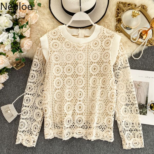 neploe lace shirt 2019 autumn winter korean bottom long sleeve o-neck pullover blusas hollow-out sweet women blouses 55876, White
neploe lace shirt 2019 autumn winter korean bottom long sleeve o-neck pullover blusas hollow-out sweet women blouses 55876, White