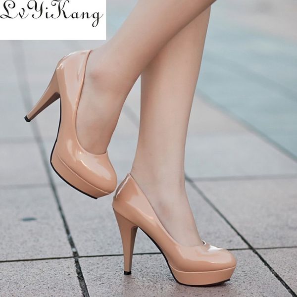 women pumps fashion classic patent leather high heels shoes nude sharp head paltform wedding women dress shoes plus size 34-42, Black
women pumps fashion classic patent leather high heels shoes nude sharp head paltform wedding women dress shoes plus size 34-42, Black