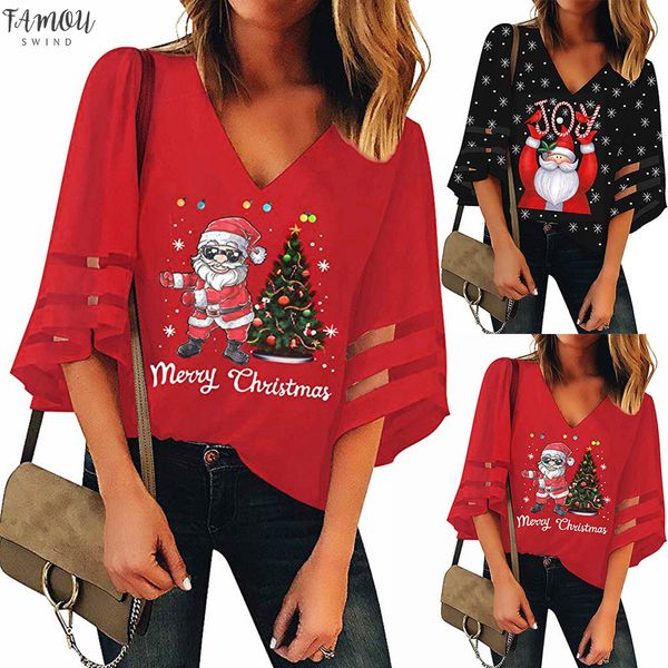 womens blouses vintage loose christmas long sleeve trumpet blouse ladies v neck polyester mesh fashion clothing 1023, White
womens blouses vintage loose christmas long sleeve trumpet blouse ladies v neck polyester mesh fashion clothing 1023, White