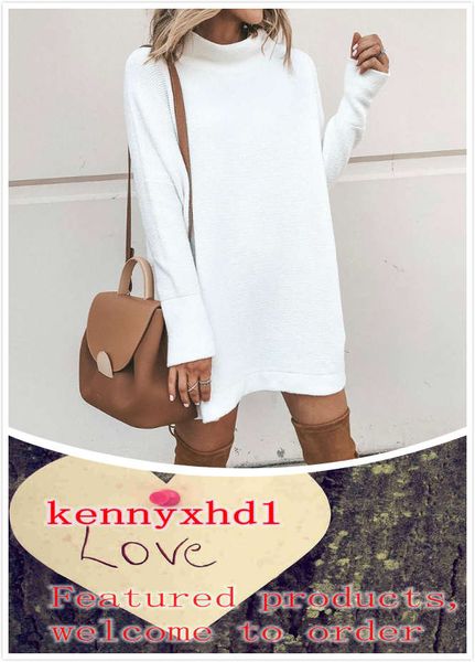 european and american popular autumn new large women's fashion slim round neck long sleeve knitted dress, White
european and american popular autumn new large women's fashion slim round neck long sleeve knitted dress, White