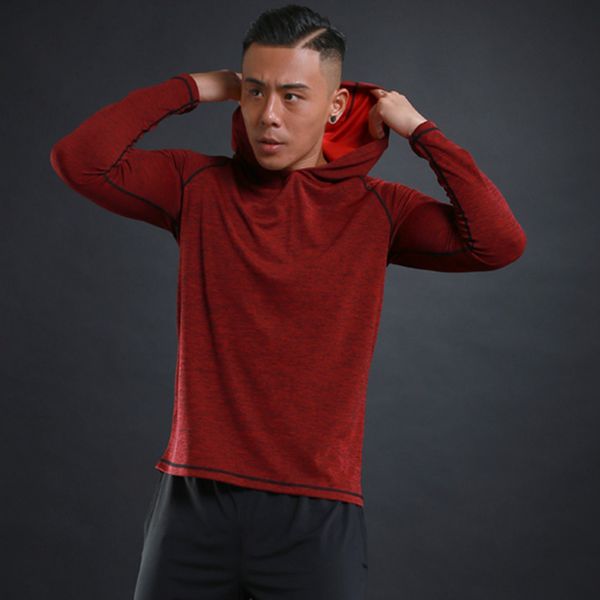 2019 new men running shirt long sleeve crossfit hooded sweatshirts breathable running shirt men compression sportswear rashgard, Black;red
2019 new men running shirt long sleeve crossfit hooded sweatshirts breathable running shirt men compression sportswear rashgard, Black;red