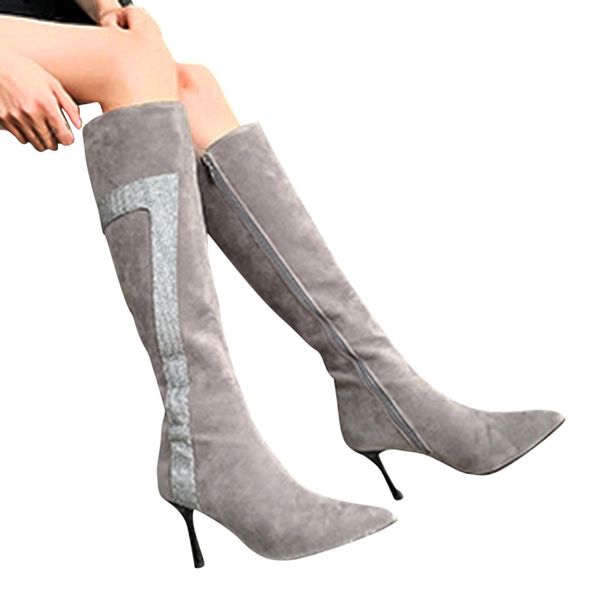 thigh high boots women fashion winter zipper flock thin high heels party pointed toe suede long boots british style lady wellies, Black
thigh high boots women fashion winter zipper flock thin high heels party pointed toe suede long boots british style lady wellies, Black