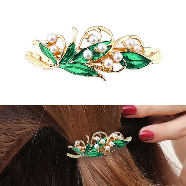 exquisite elegant fashion women girls enamel green leaf hair clips pearl hairpins holder hair accessories
exquisite elegant fashion women girls enamel green leaf hair clips pearl hairpins holder hair accessories