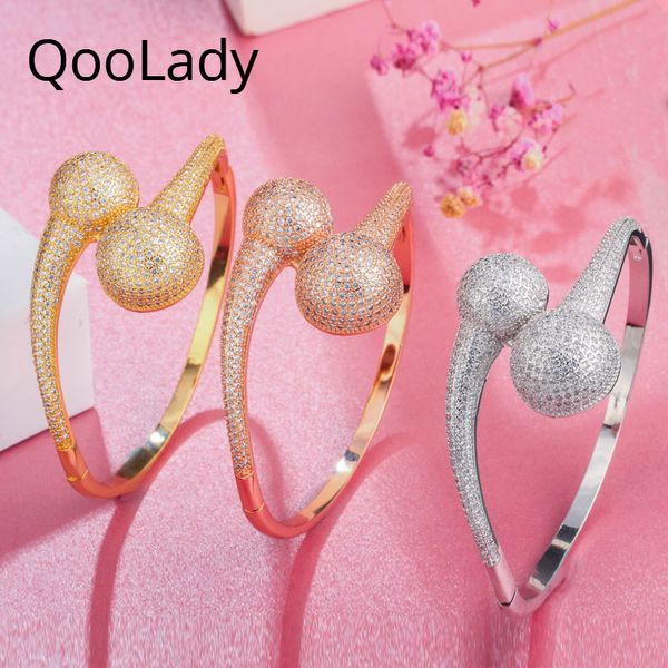 qoolady full micro pave round cubic zirconia yellow gold ball open cuff adjustable bangle wedding for women k012, Black
qoolady full micro pave round cubic zirconia yellow gold ball open cuff adjustable bangle wedding for women k012, Black