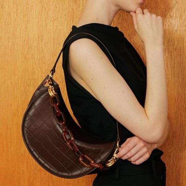 vintage alligator half moon women shoulder bags acrylic chains handbags pu leather crossbody bag lady big purses
vintage alligator half moon women shoulder bags acrylic chains handbags pu leather crossbody bag lady big purses
